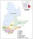 Administrative vector map of the Canadian province of QueÃÂbec